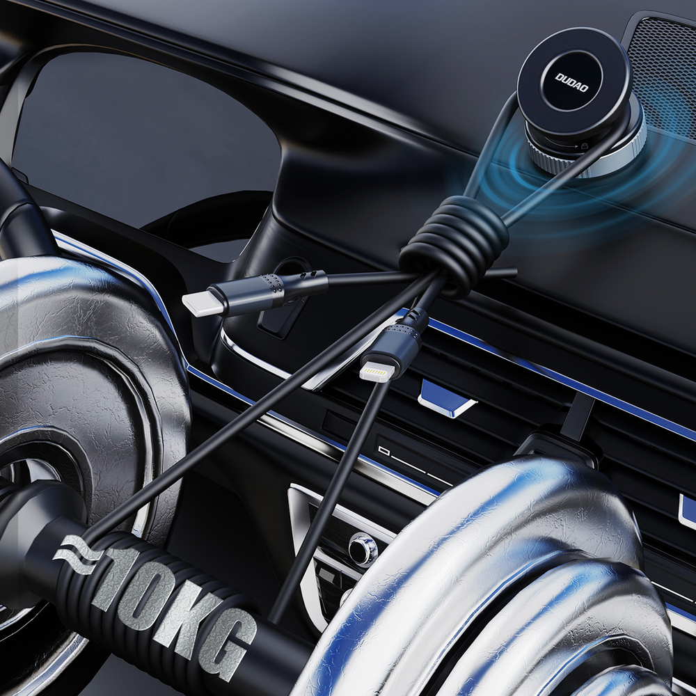 Dudao F24 MagSafe Kompatibilis Autós Tartó Szélvédőre vagy Műszerfalra Tapadókoronggal - Fekete-7