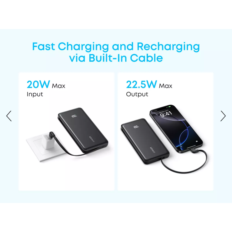 Powerbank Anker Zolo, 10000mAh, 22.5W, QC + PD, Fehér A110DH21-4