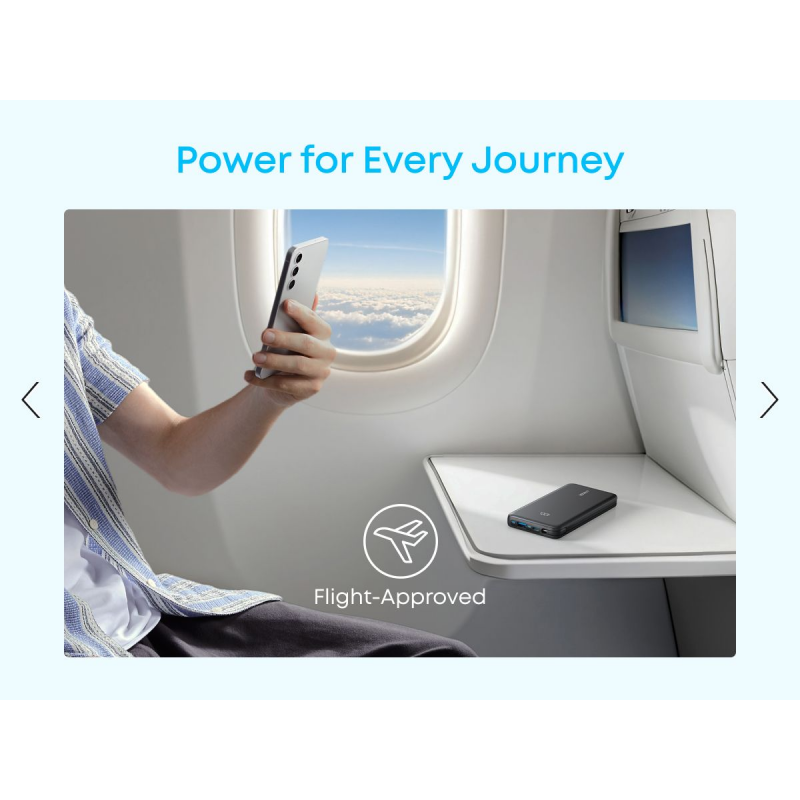 Powerbank Anker Zolo, 10000mAh, 22.5W, QC + PD, Fehér A110DH21-8