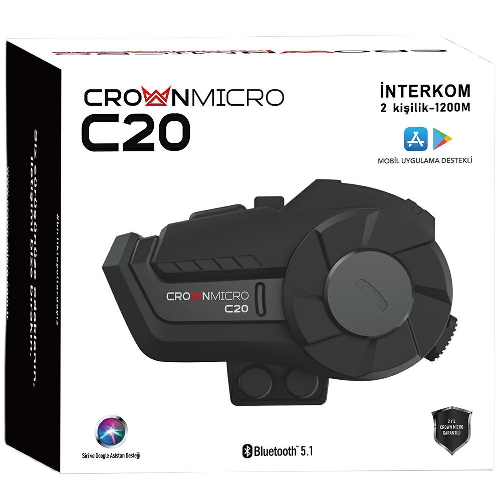 Crown C20 Motorkerékpár Intercom Bluetooth 5.1 fekete-6
