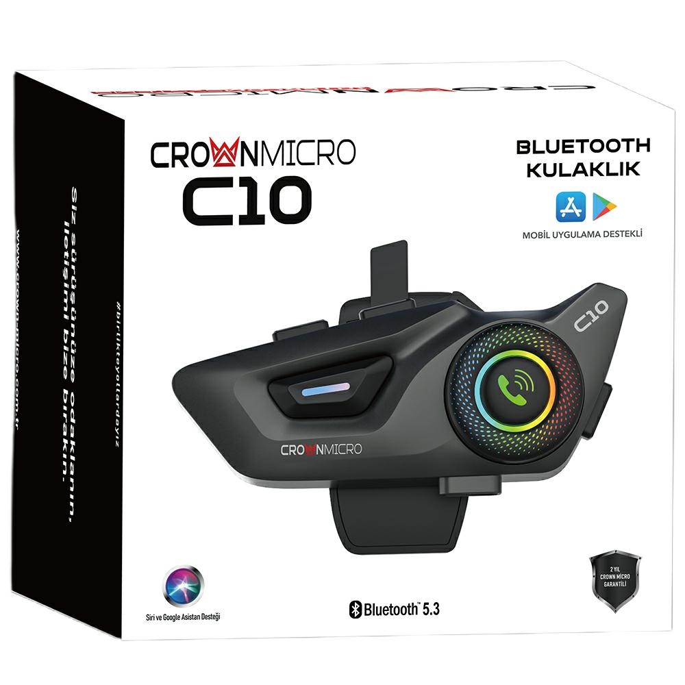 Crown C10 Motorkerékpár Intercom Bluetooth 5.3 fekete-7