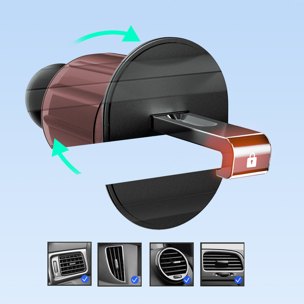 Dudao F2+ telefontartó szellőzőre erősíthető csipesszel - fekete-6