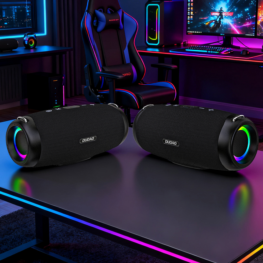  Dudao Y21 Pro Fekete Vezeték nélküli Hangszóró RGB Háttérvilágítással Bluetooth 5.3 - 80 W-8