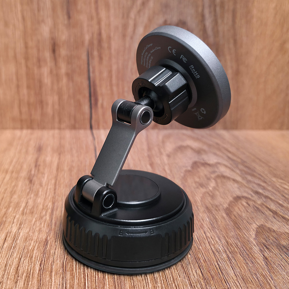 Blavec Autós tartó BHC-02 Qi2 25W vákuum mágneses indukciós töltővel szélvédőre (BHC02-QI2PMWIB) fekete tok-6
