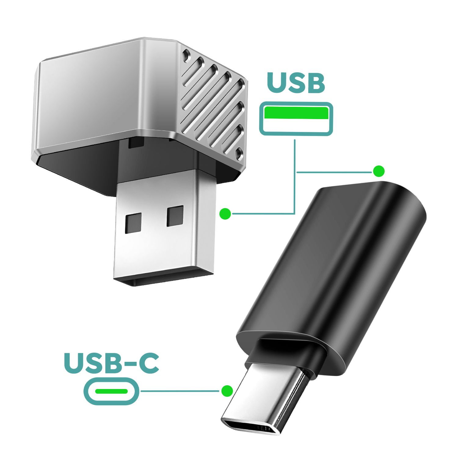 Ezüst OTTOCAST Mini Cube T3 vezeték nélküli autós adapter-3