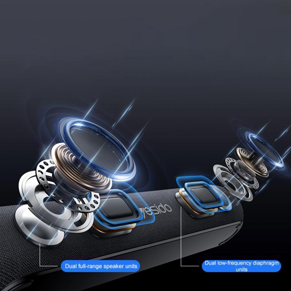 Yesido - Vezeték nélküli hangszóró (YSW42) - Bluetooth 5.3, Type-C, TF, 2000mAh, 20W - Fekete-3