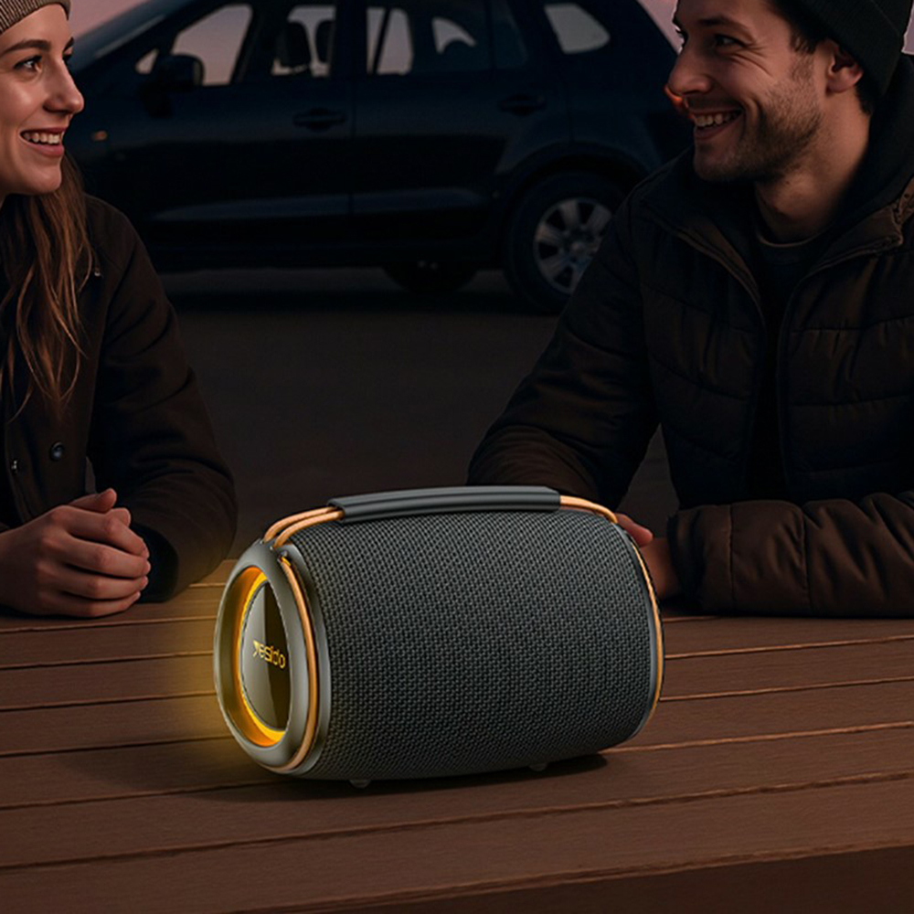 Yesido - Vezeték nélküli hangszóró (YSW39) - Bluetooth 5.3, RGB világítás, TWS, TF Kártya, USB, AUX, 1200mAh, 20W - Fekete-3