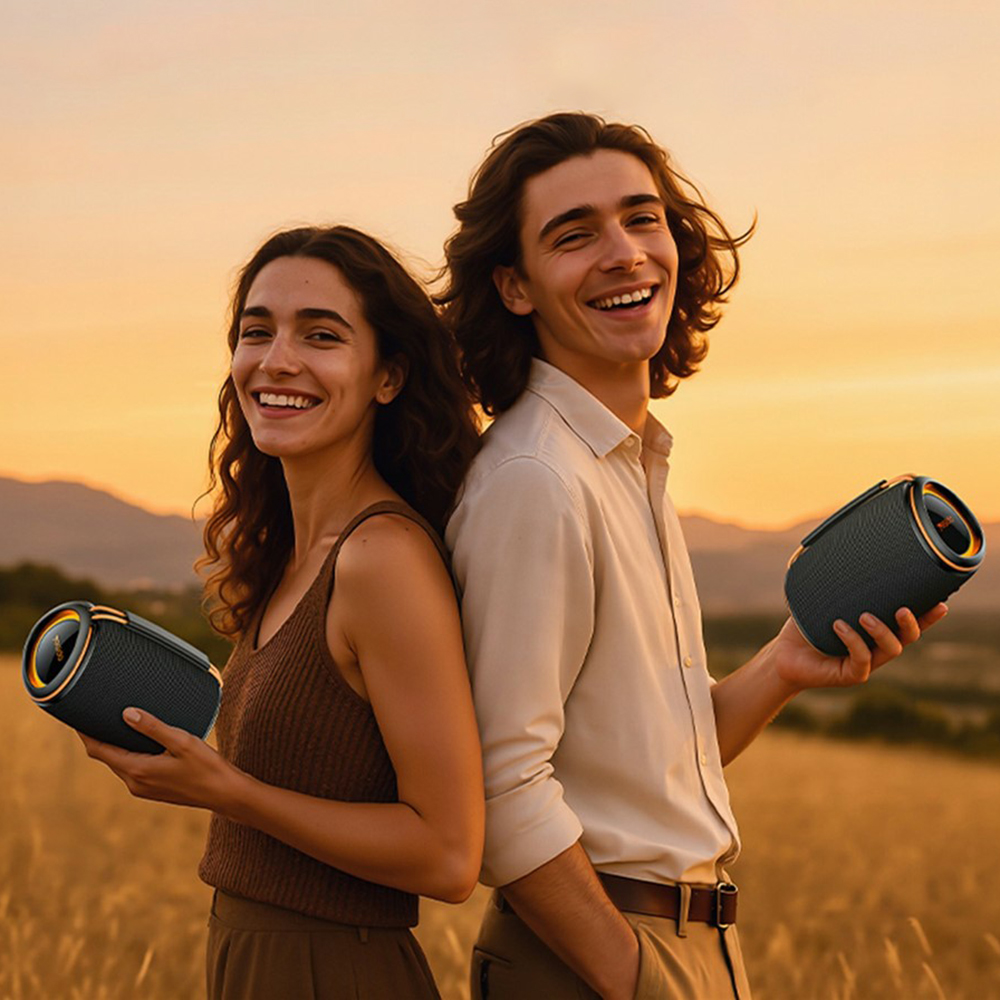 Yesido - Vezeték nélküli hangszóró (YSW39) - Bluetooth 5.3, RGB világítás, TWS, TF Kártya, USB, AUX, 1200mAh, 20W - Fekete-5