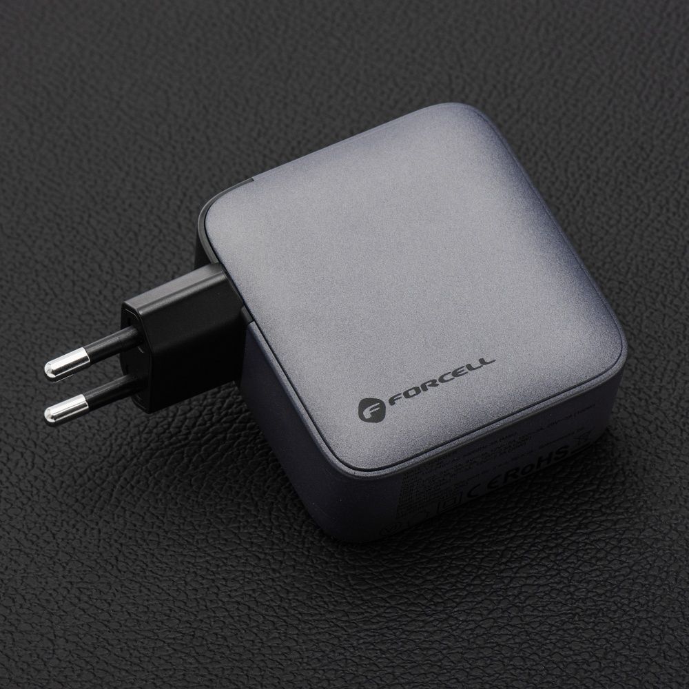 FORCELL F-ENERGY GaN VT-46 utazó töltő 3 x USB-C + USB A PD QC4.0 5A 100W szürke-6