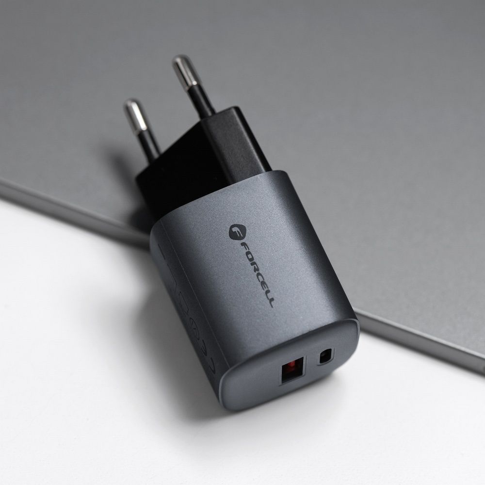FORCELL F-ENERGY GaN VT-31 hálózati töltő Type C + USB A PD QC4.0 3A 33W szürke-2