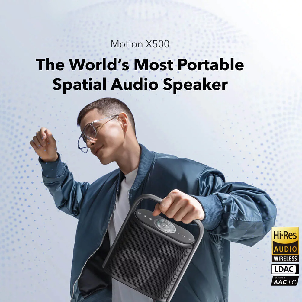Anker - Vezeték nélküli Hangszóró SoundCore Motion X500 (A3131011) - Hi-Res, LDAC, Spatial Audio, 40W, 12 Óra Lejátszási Idő, IPX7, Alkalmazás - Fekete-2