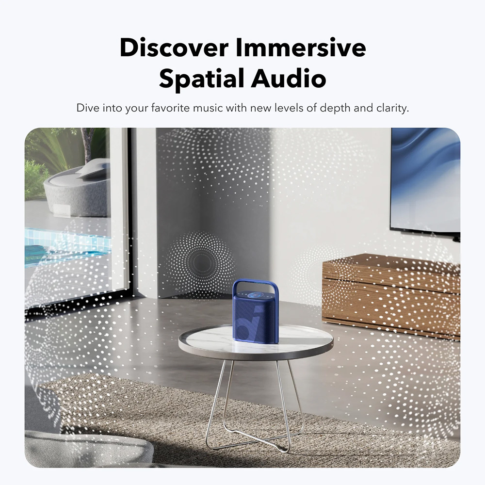 Anker - Vezeték nélküli Hangszóró SoundCore Motion X500 (A3131011) - Hi-Res, LDAC, Spatial Audio, 40W, 12 Óra Lejátszási Idő, IPX7, Alkalmazás - Fekete-3