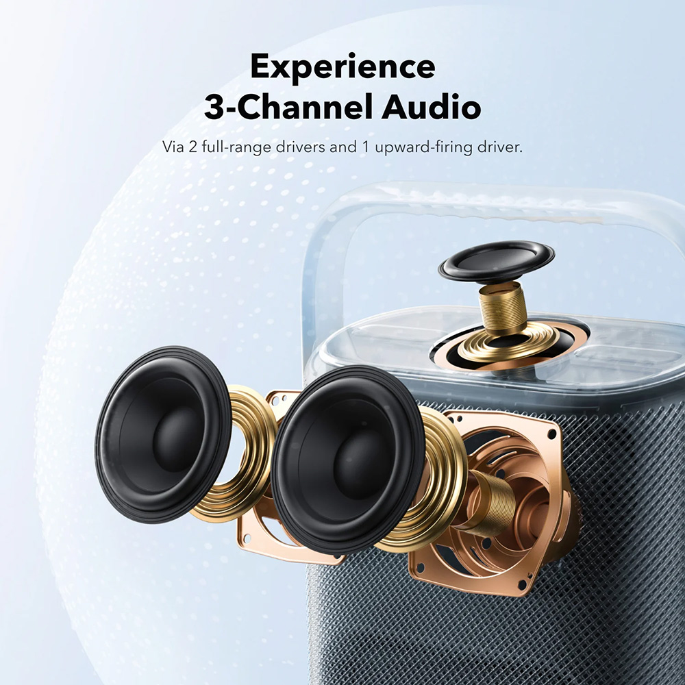 Anker - Vezeték nélküli Hangszóró SoundCore Motion X500 (A3131011) - Hi-Res, LDAC, Spatial Audio, 40W, 12 Óra Lejátszási Idő, IPX7, Alkalmazás - Fekete-4