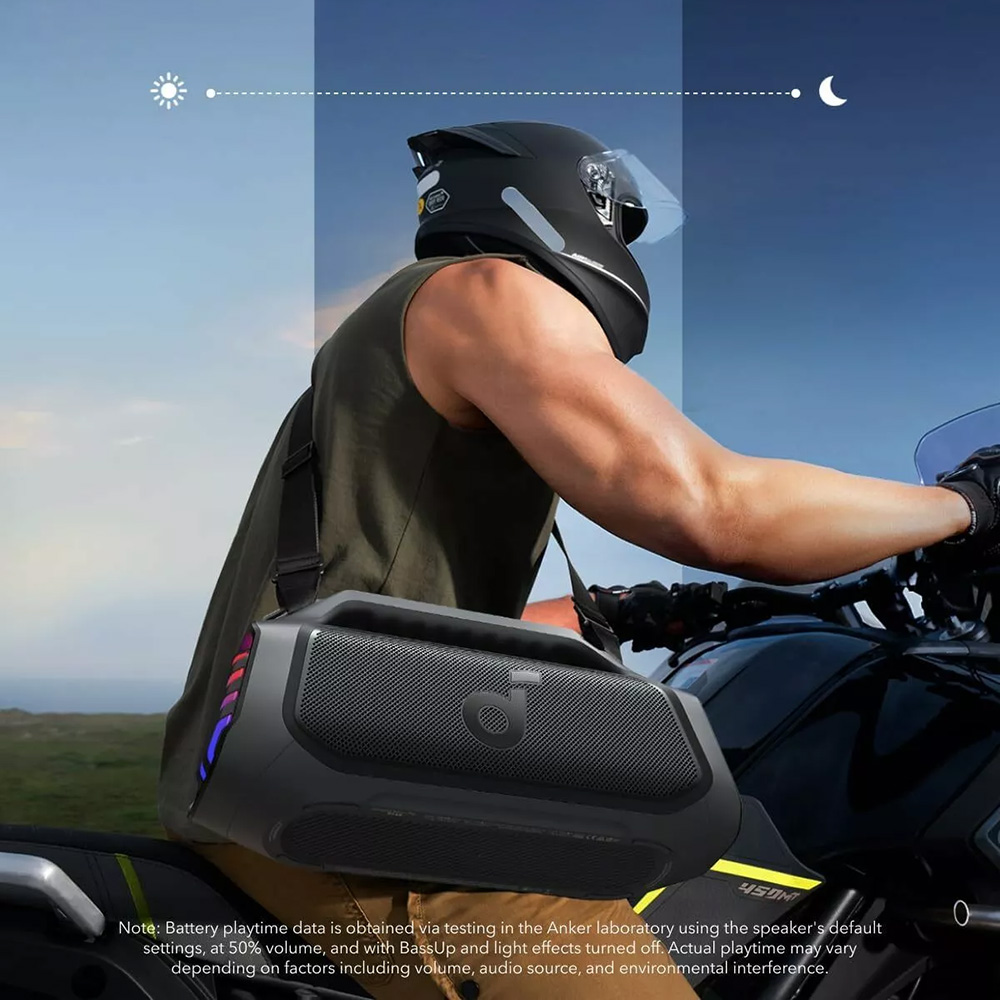 Anker - Vezeték nélküli hangszóró SoundCore Boom 2 Plus (A3134011) - Bluetooth 5.3, 140W, BassUp 2.0, Power Bank, IPX7, RGB - Fekete-2
