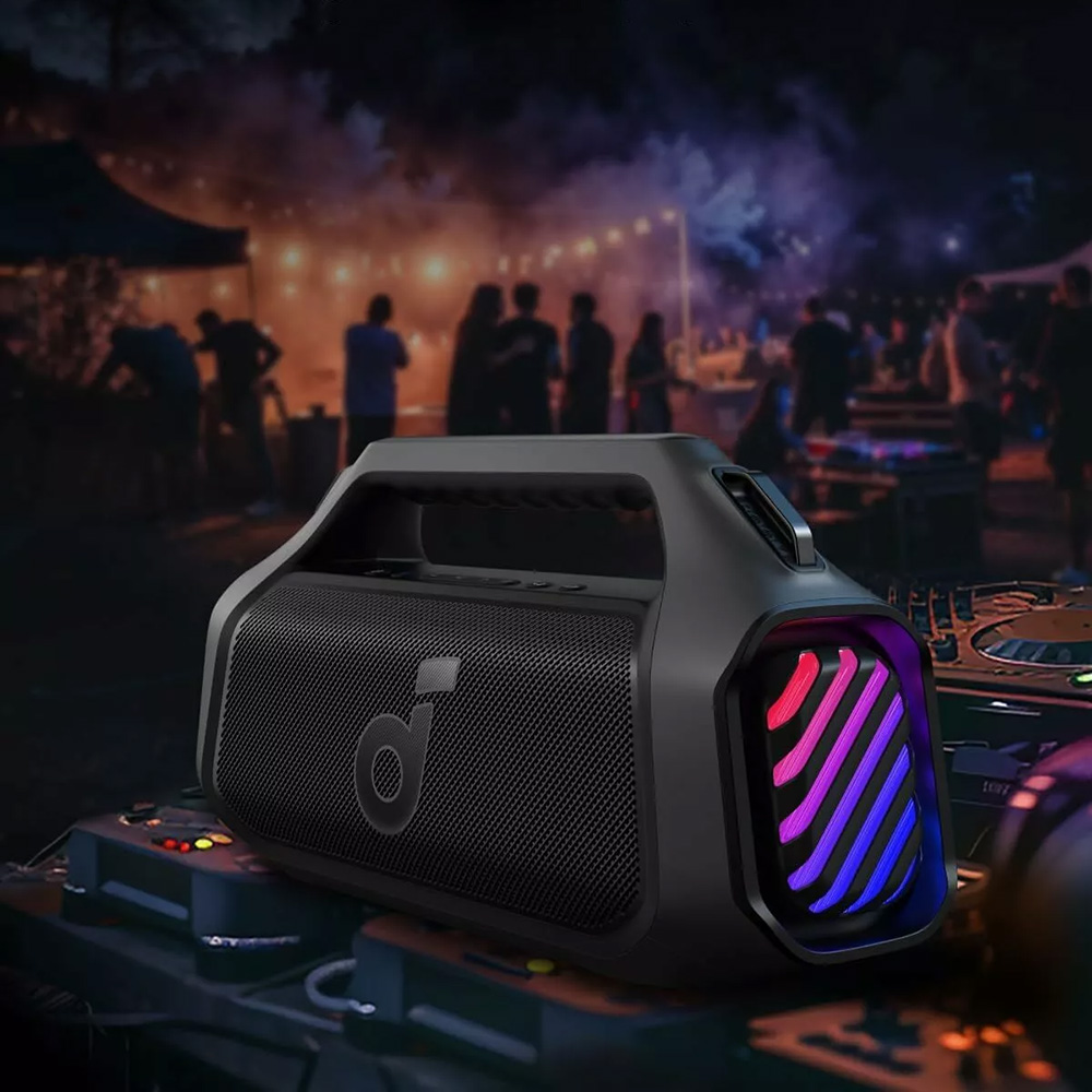 Anker - Vezeték nélküli hangszóró SoundCore Boom 2 Plus (A3134011) - Bluetooth 5.3, 140W, BassUp 2.0, Power Bank, IPX7, RGB - Fekete-6