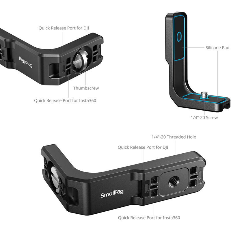 Smallrig 5824 Vertical-To-Horizontal Mount Support for Insta360 X5 / X4 Air / X4 / X3-2