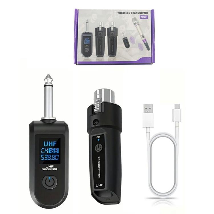 K1 vezetékes–vezeték nélküli mikrofon átalakító szett kézi dinamikus mikrofonhoz (1 adó XLR + 1 vevő 6.35 JACK)-6
