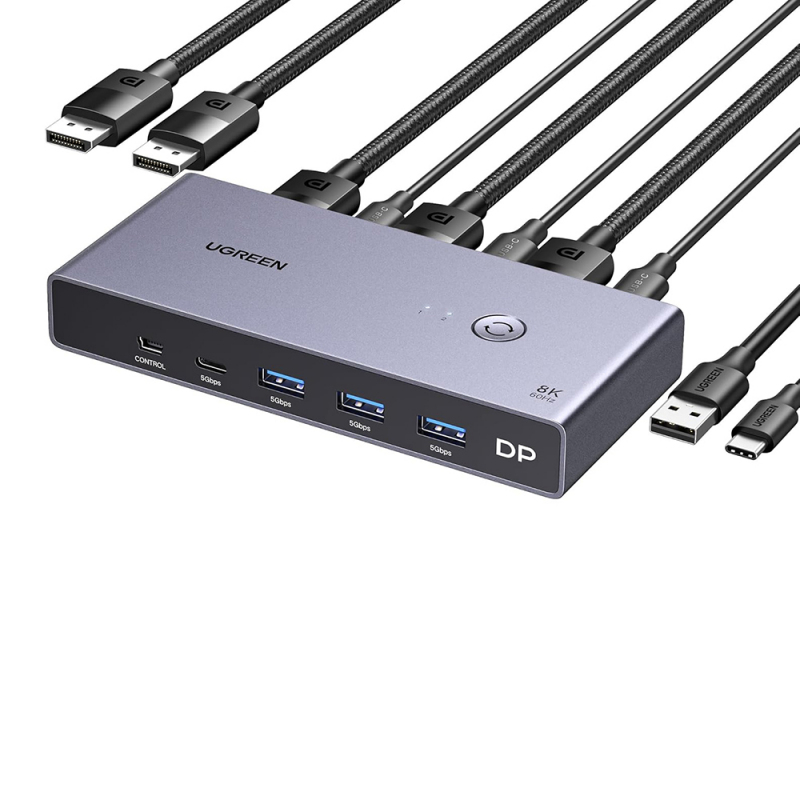 DisplayPort Switch UGREEN CM695 (25962), Fekete-1
