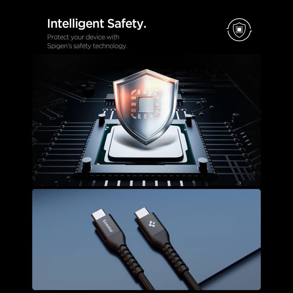 Spigen EB10010CCA Essential Type-C kábel 100w 100cm fekete-4