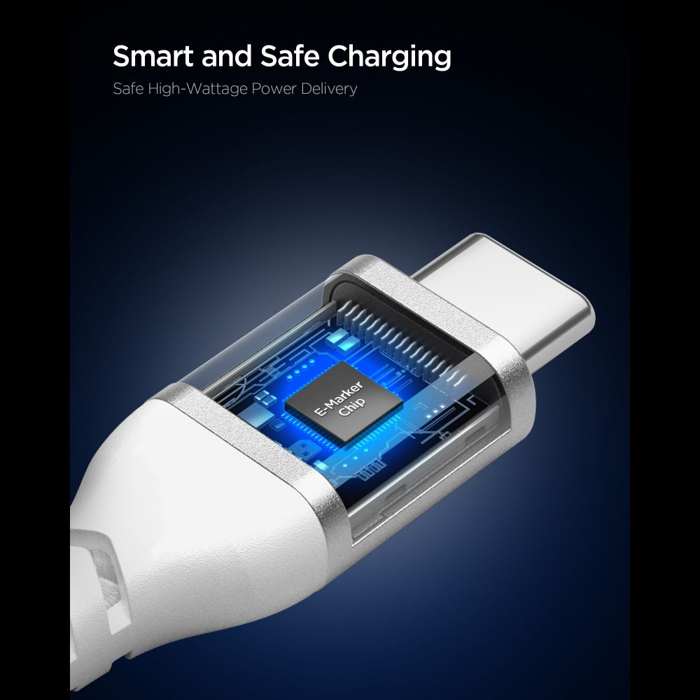 Spigen EB10010CCA Essential Type-C kábel 100W 100cm Fehér-2