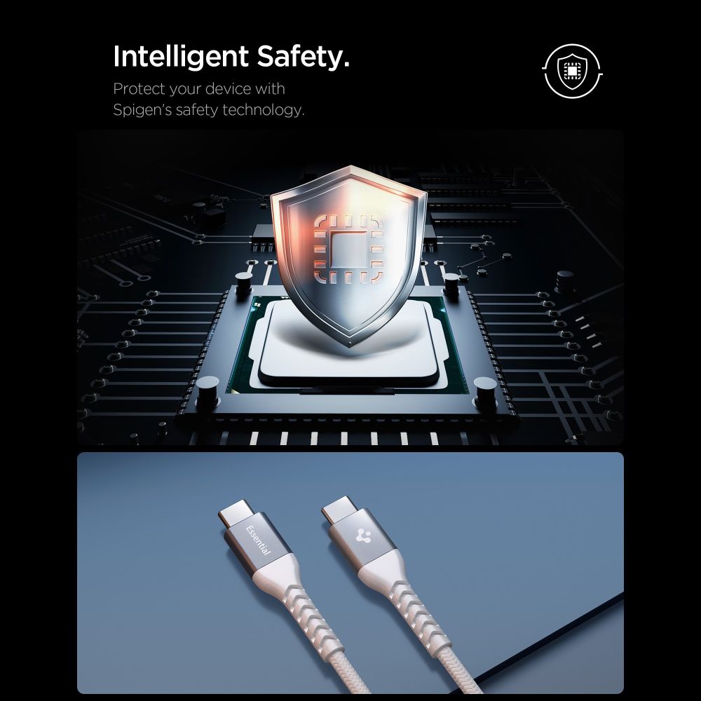 Spigen EB10010CCA Essential Type-C kábel 100W 100cm Fehér-5
