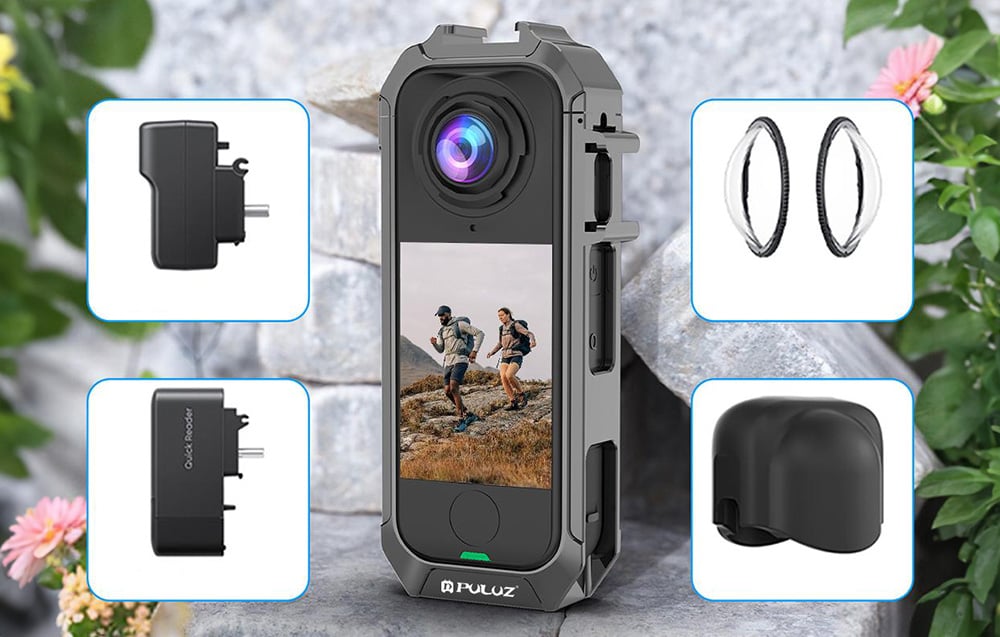 Puluz fém védő tok Insta 360 X4 Air (szürke) tok-5