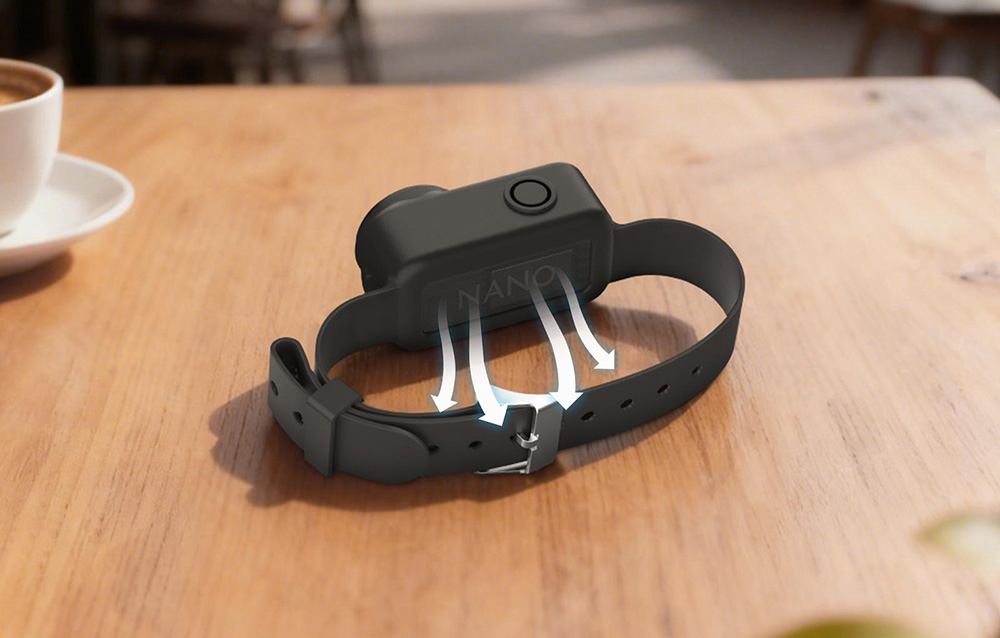 Puluz szilikon szalag / háziállat nyakörv DJI Osmo Nano-hoz (fekete)-4