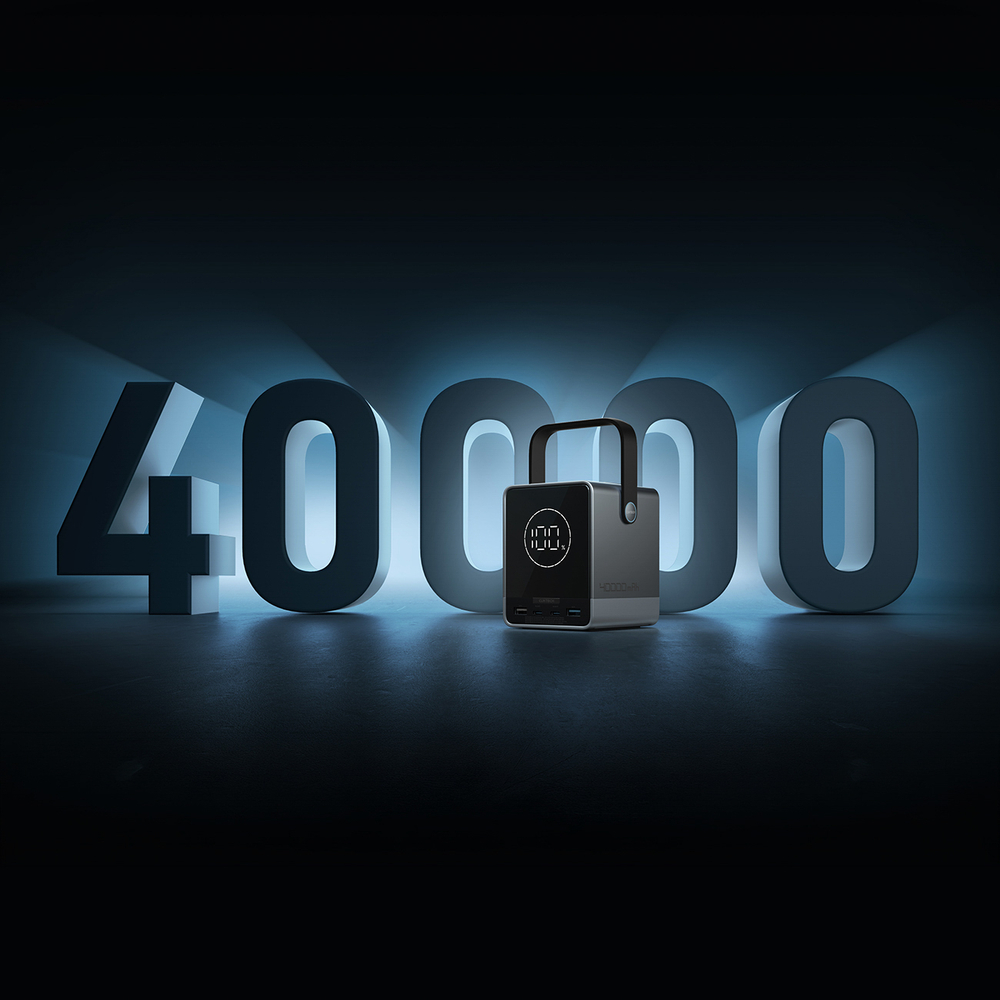 Cuktech Powerbank 300W 40000mAh vezeték nélküli töltéssel 2x USB-C + 2x USB-A - Fekete-19