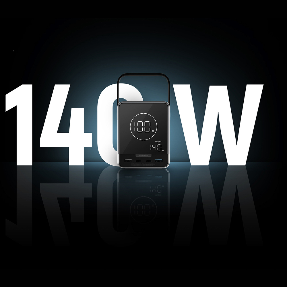 Cuktech Powerbank 300W 40000mAh vezeték nélküli töltéssel 2x USB-C + 2x USB-A - Fekete-20