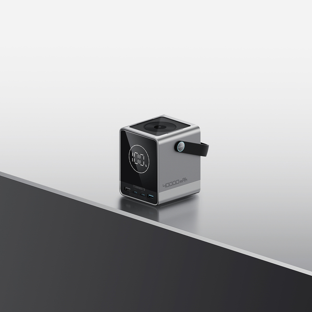 Cuktech Powerbank 300W 40000mAh vezeték nélküli töltéssel 2x USB-C + 2x USB-A - Fekete-23