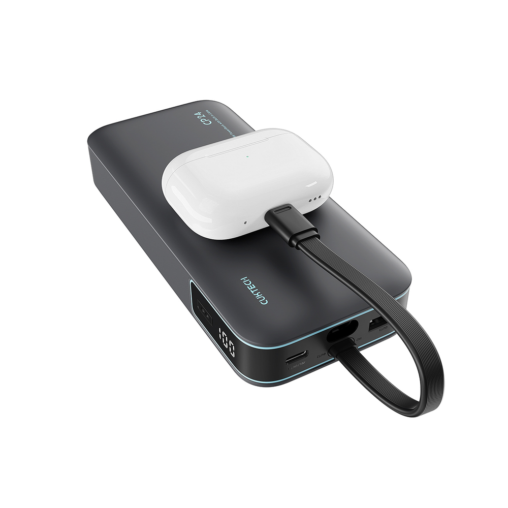 Cuktech LPB200N 40W 20000mAh Powerbank beépített kábellel - Szürke-12