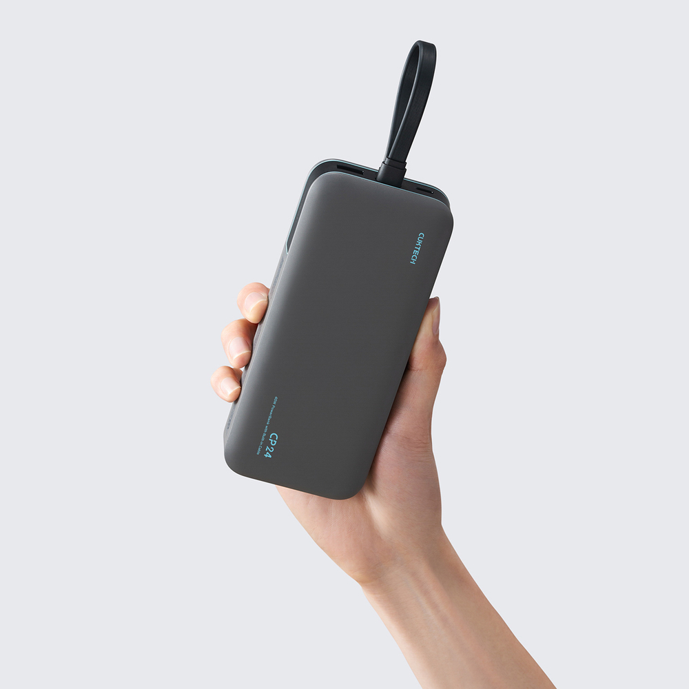 Cuktech LPB200N 40W 20000mAh Powerbank beépített kábellel - Szürke-17