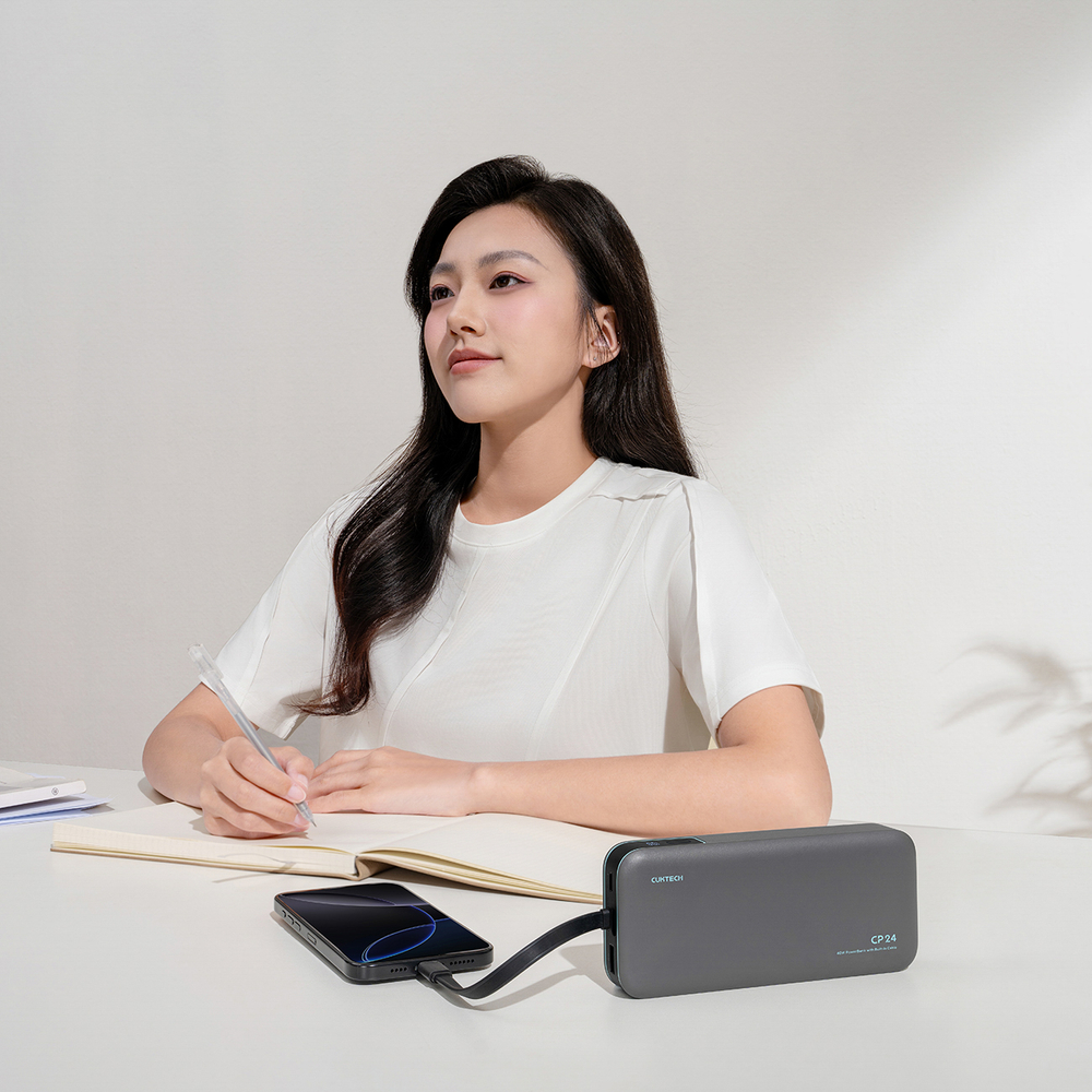 Cuktech LPB200N 40W 20000mAh Powerbank beépített kábellel - Szürke-5