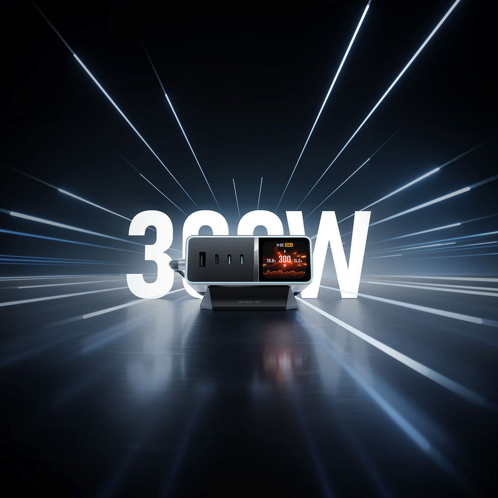 Cuktech TA3005U 300W GaN 5 az 1-ben tölőállomás Digitális Kijelzővel - Ezüst-17