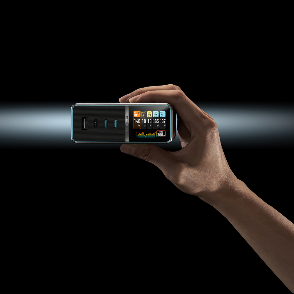 Cuktech TA3005U 300W GaN 5 az 1-ben tölőállomás Digitális Kijelzővel - Ezüst-19