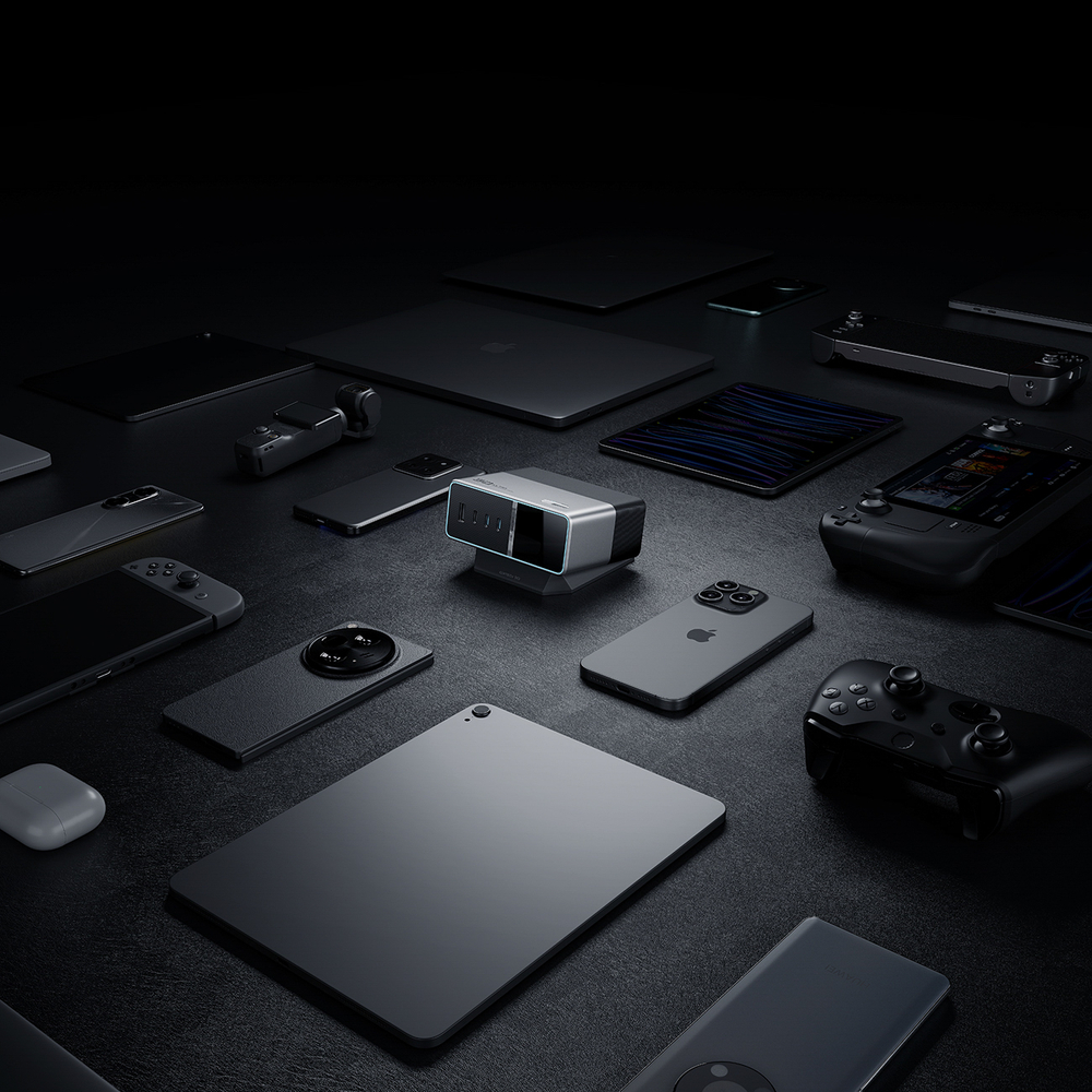 Cuktech TA3005U 300W GaN 5 az 1-ben tölőállomás Digitális Kijelzővel - Ezüst-12