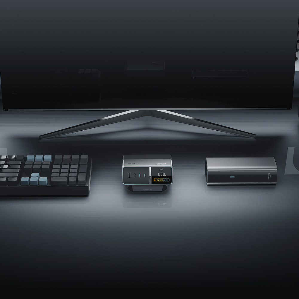 Cuktech TA3005U 300W GaN 5 az 1-ben tölőállomás Digitális Kijelzővel - Ezüst-4