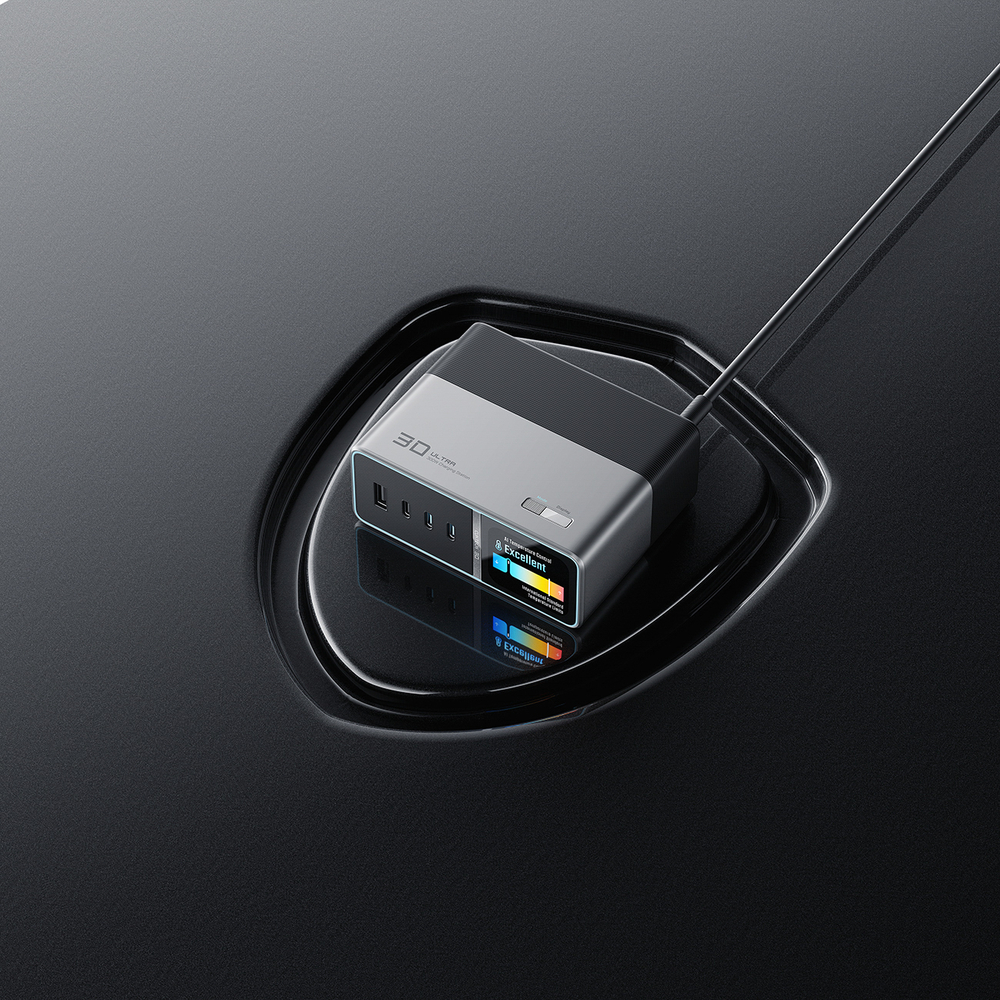 Cuktech TA3005U 300W GaN 5 az 1-ben tölőállomás Digitális Kijelzővel - Ezüst-5