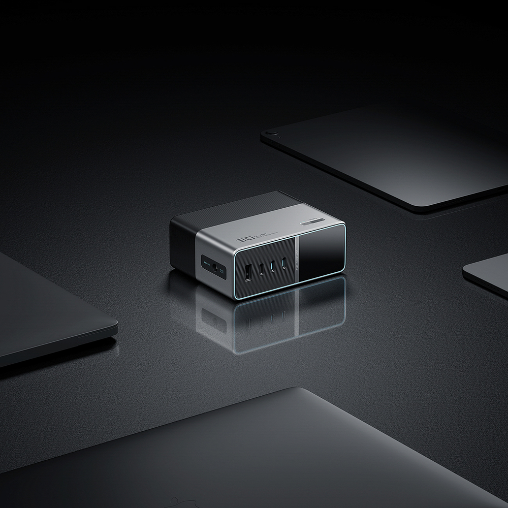 Cuktech TA3005U 300W GaN 5 az 1-ben tölőállomás Digitális Kijelzővel - Ezüst-7