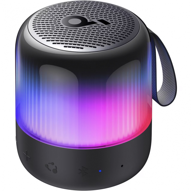 Bluetooth Hangszóró Anker SoundCore Glow Mini, 8W, RGB, Vízálló, Fekete A3136G11-0