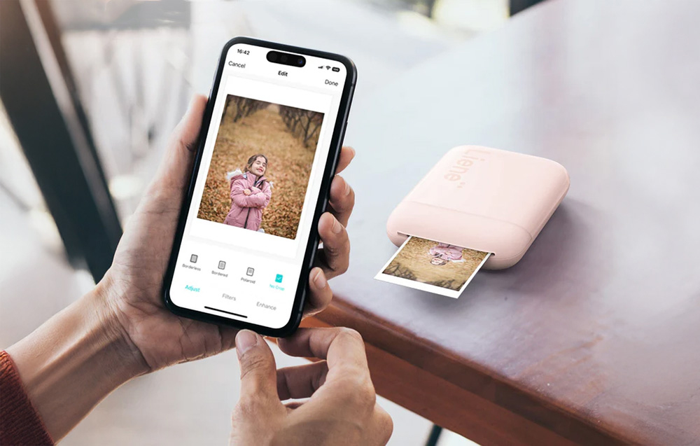 Liene Pearl hordozható fotónyomtató (rózsaszín)-3