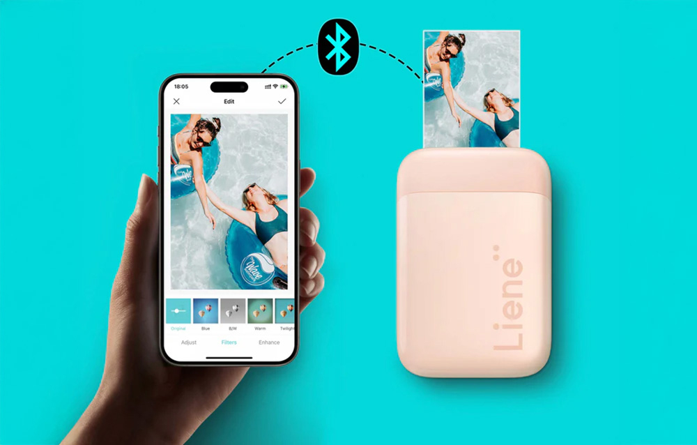 Liene Pearl hordozható fotónyomtató (rózsaszín)-2