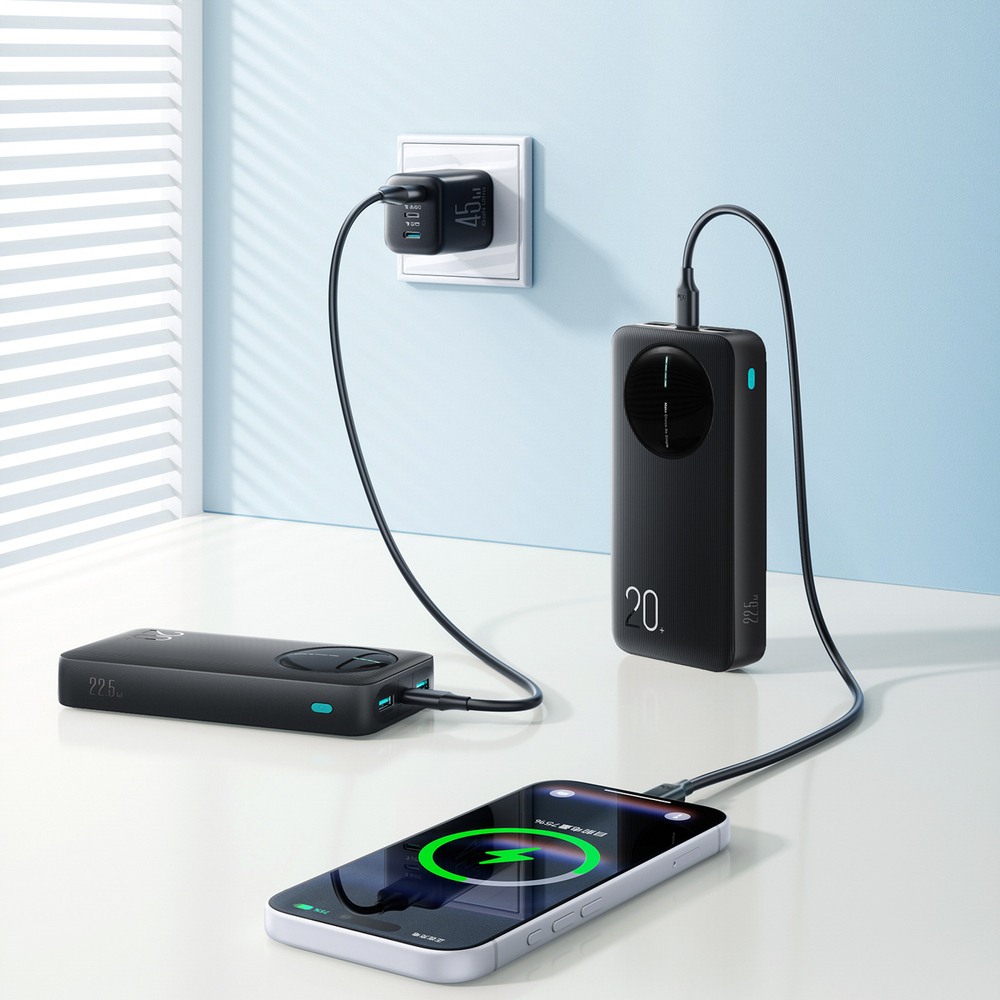 Joyroom JR-PBF14 Pro Powerbank 22.5W 20000mAh digitális kijelzővel 2x USB-A 1x USB-C - Fekete-5