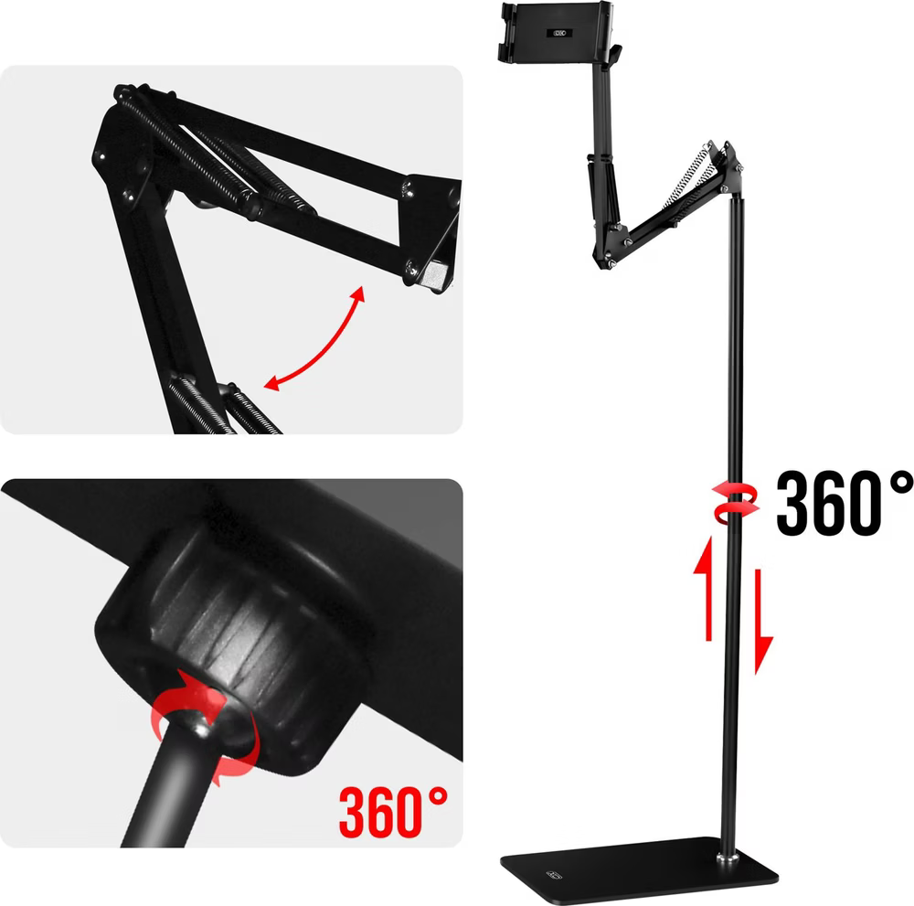 XO telefon tartóállvány C137 fekete 135cm-5