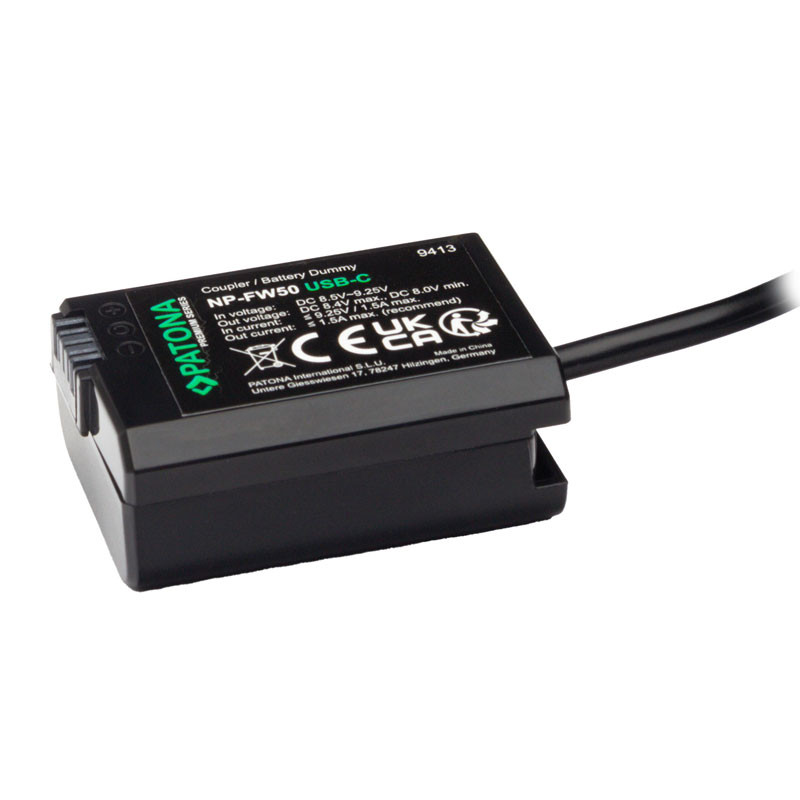 Patona Premium USB-C Input akkumulátor adapter Sony NP-FW50-hez-1