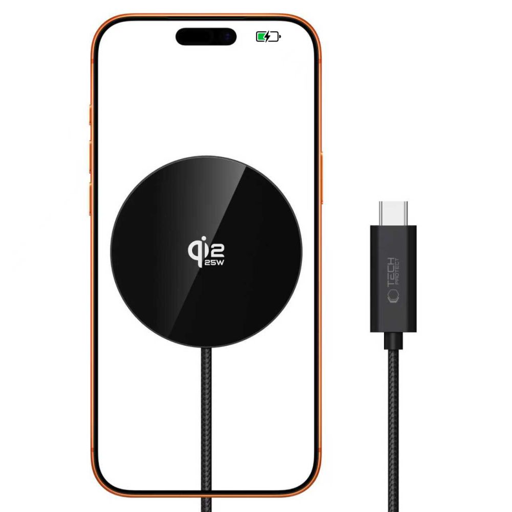 A50 Tech-protect Magnetic Magsafe Vezeték nélküli Töltő 25W Qi2.2 Fekete-1