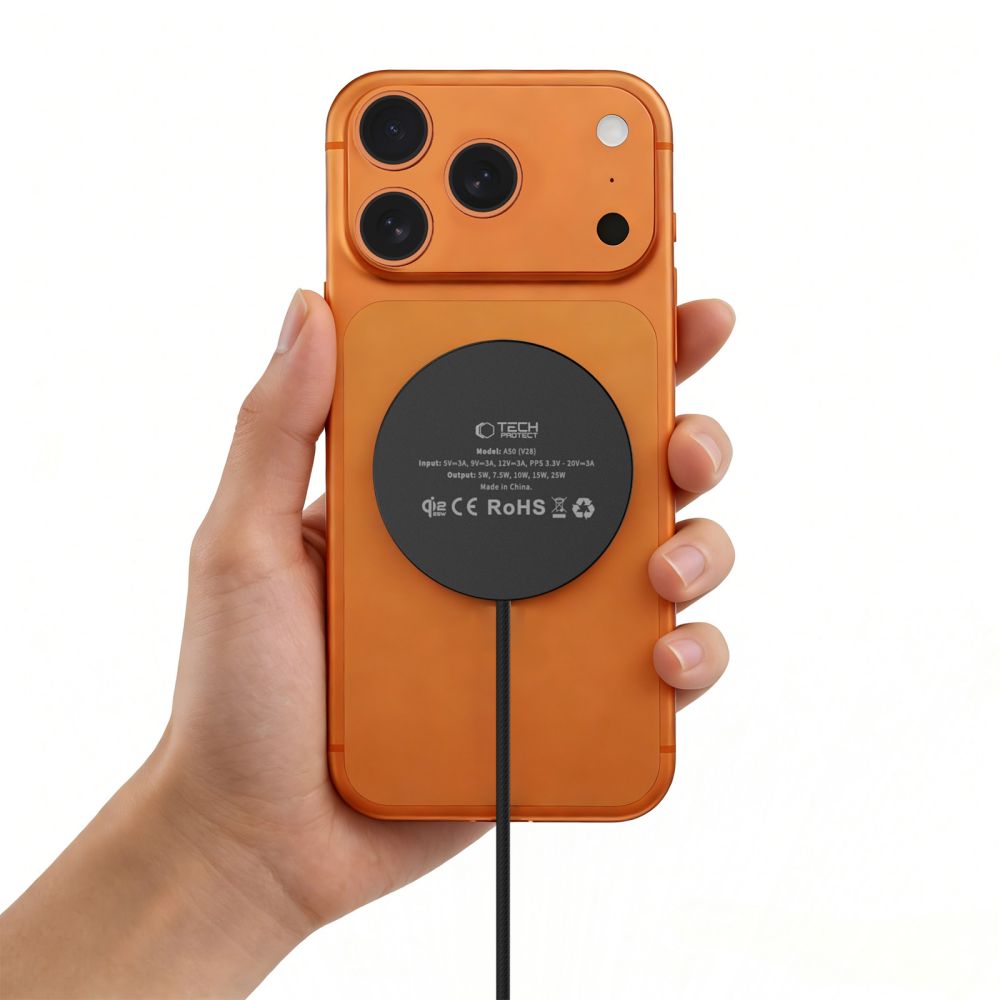 A50 Tech-protect Magnetic Magsafe Vezeték nélküli Töltő 25W Qi2.2 Fekete-4