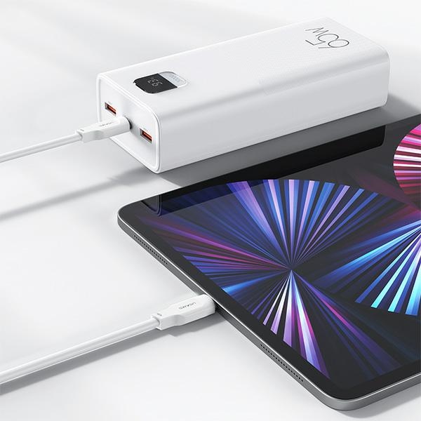 USAMS Powerbank PB68 30000mAh 65WQC3.0+PD Gyors Töltés + USB-C/USB-C kábel 100W fehér-4