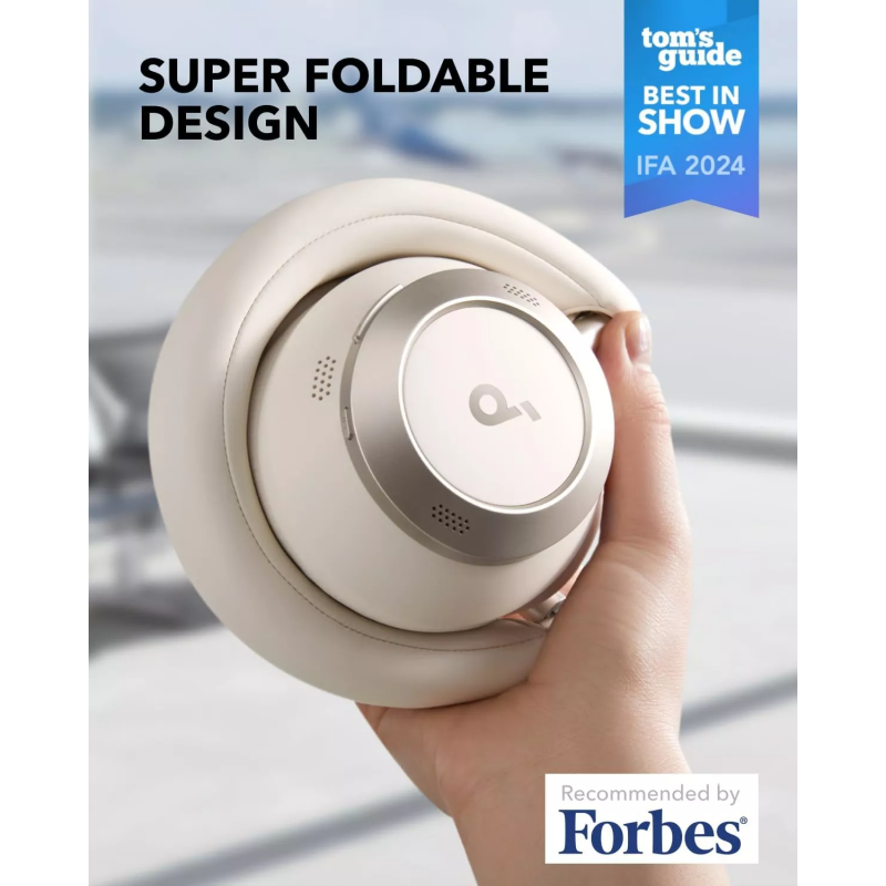 Anker Soundcore Space One Pro, Fehér bluetooth fejhallgató-3