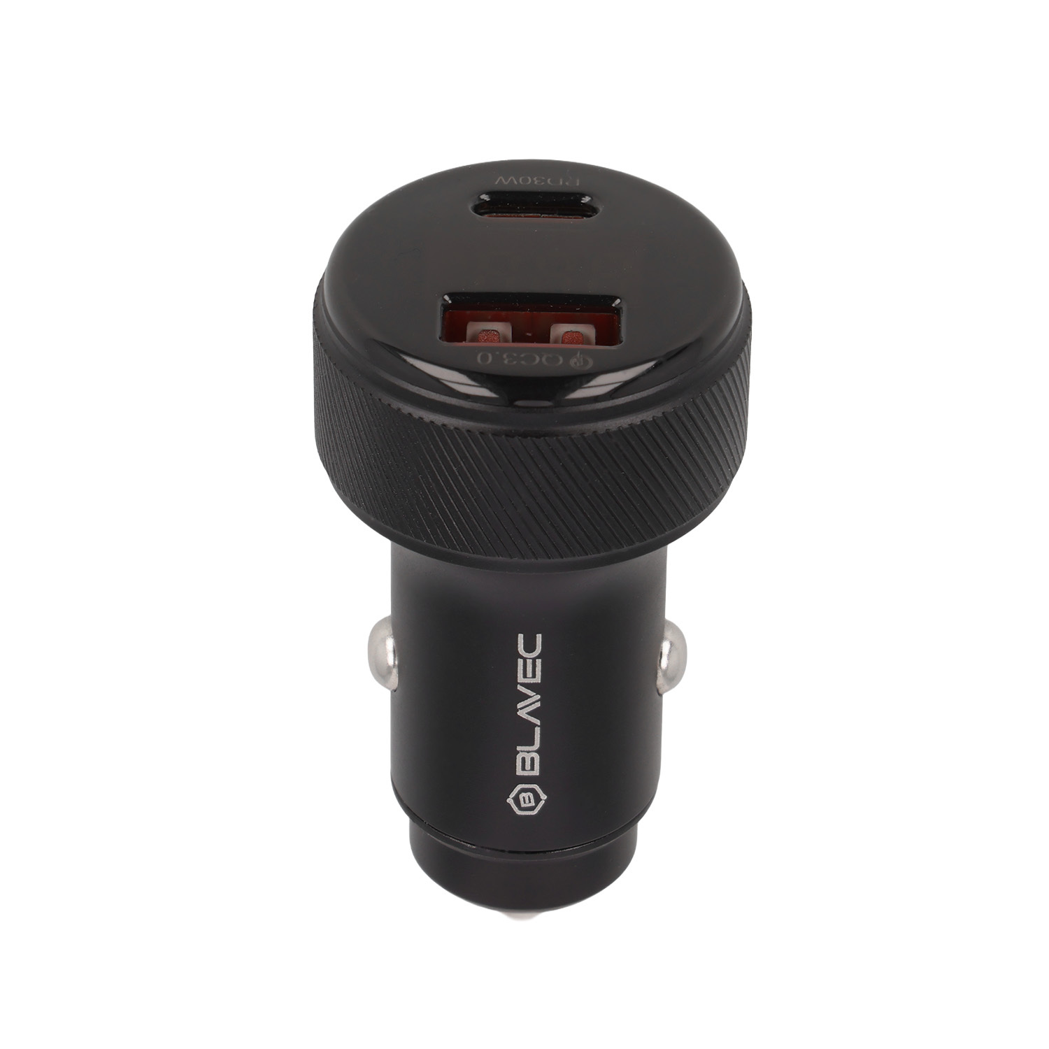 Blavec Autós töltő BS-04B-C Volt - USB + Type C - QC 3.0 18W PD 30W Type C to Type C kábellel (CCBS04BCV-UCB) fekete-1